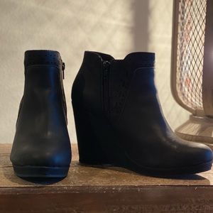 Black Wedge Boots